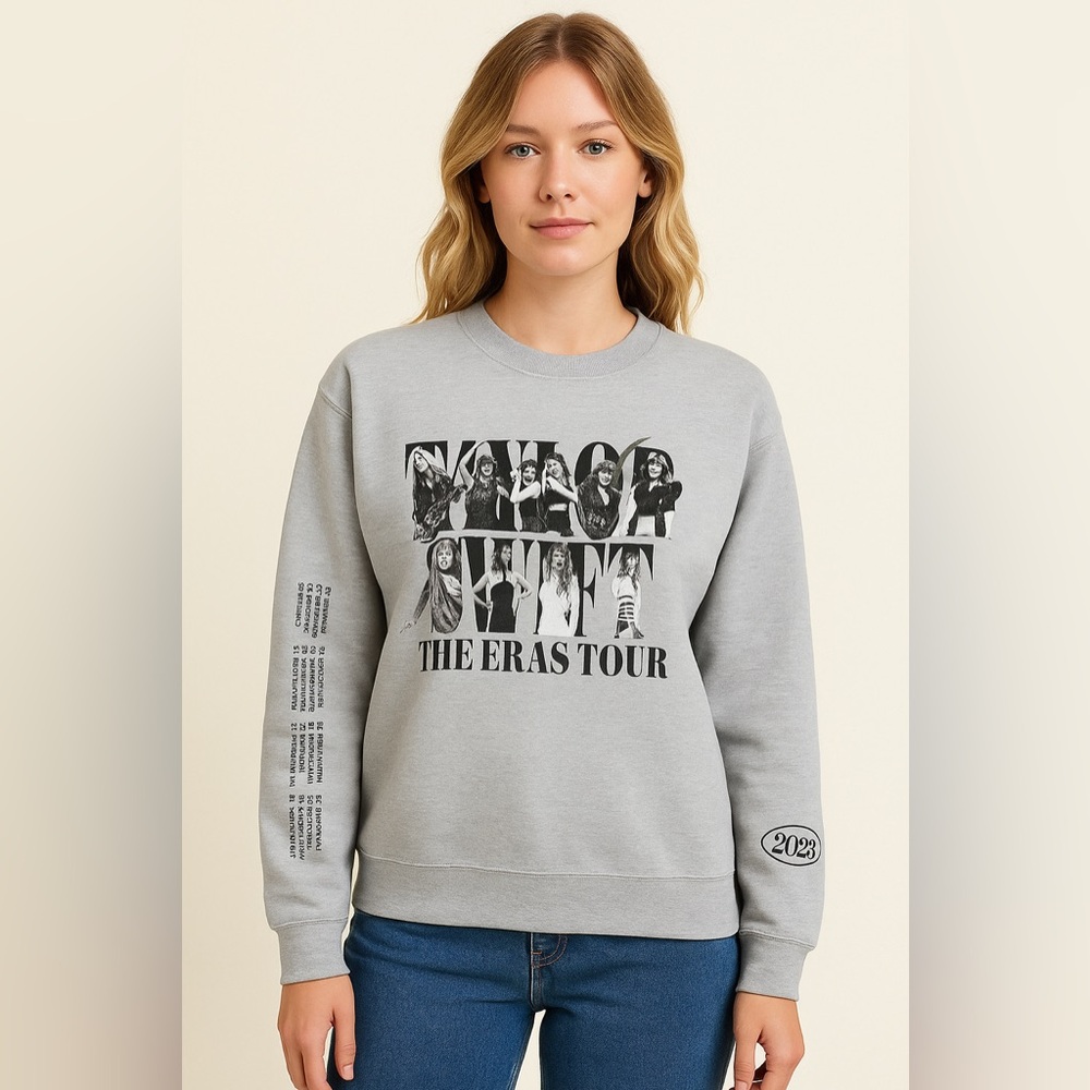 🩶 Taylor Swift “The Eras Tour” 2023 Crewneck Sweatshirt – Size Medium